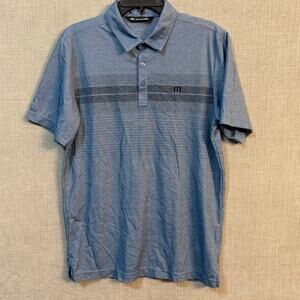 Travis Mathew Mens Medium Blue Performance Golf Polo